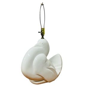 Vintage White Ceramic Bird Lamp